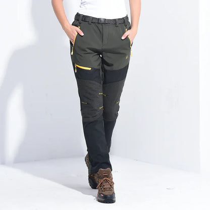 Pantalon Randonnée Chaud Polaire Femme Vert / S