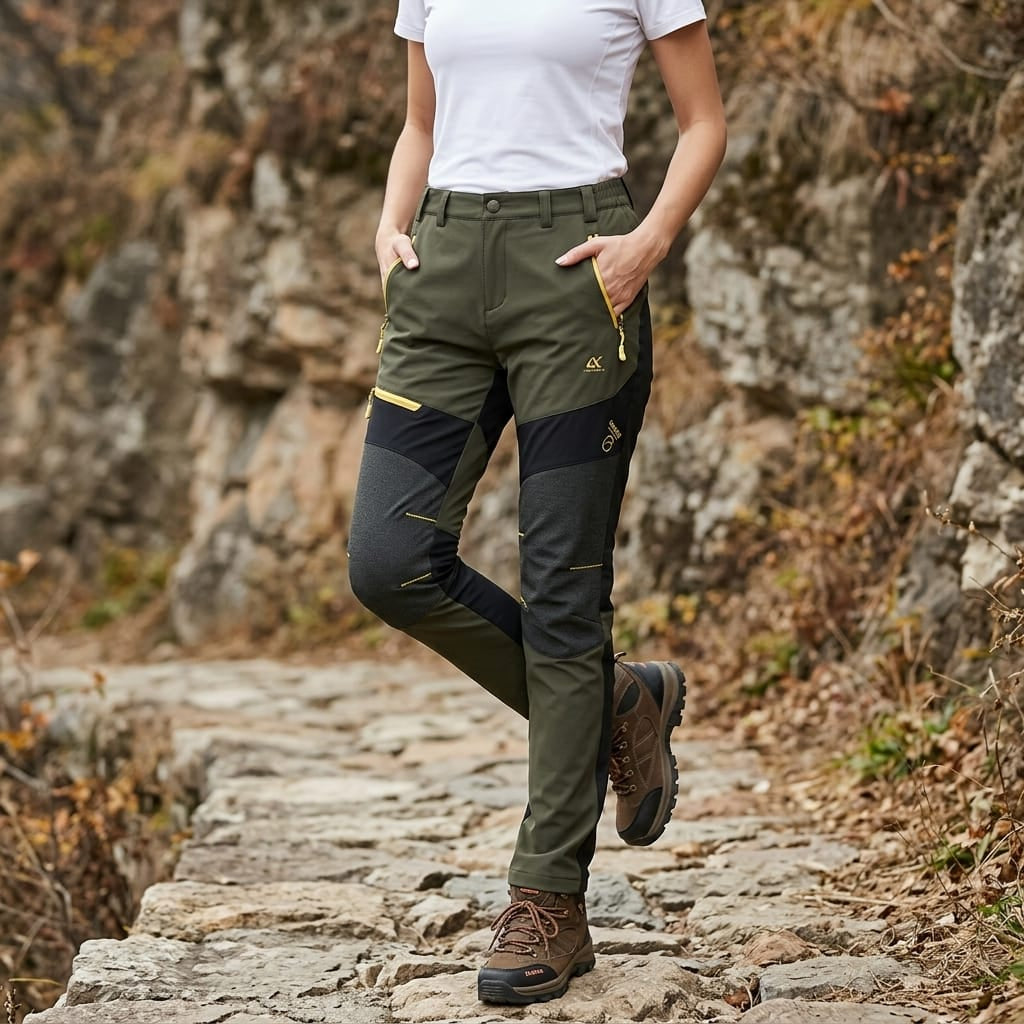 Pantalon Randonnée Chaud Polaire Femme Vert / S