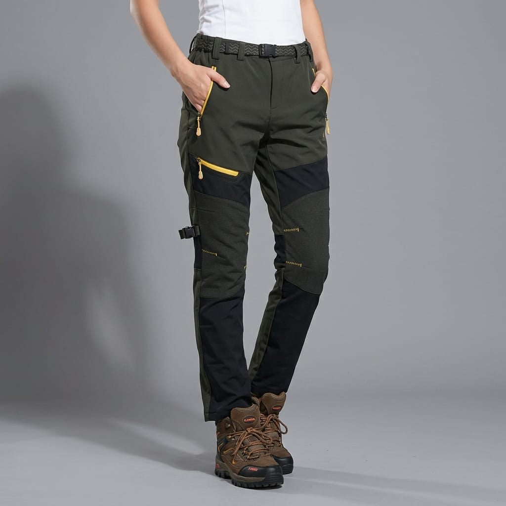 Pantalon Randonnée Chaud Polaire Femme Vert / S