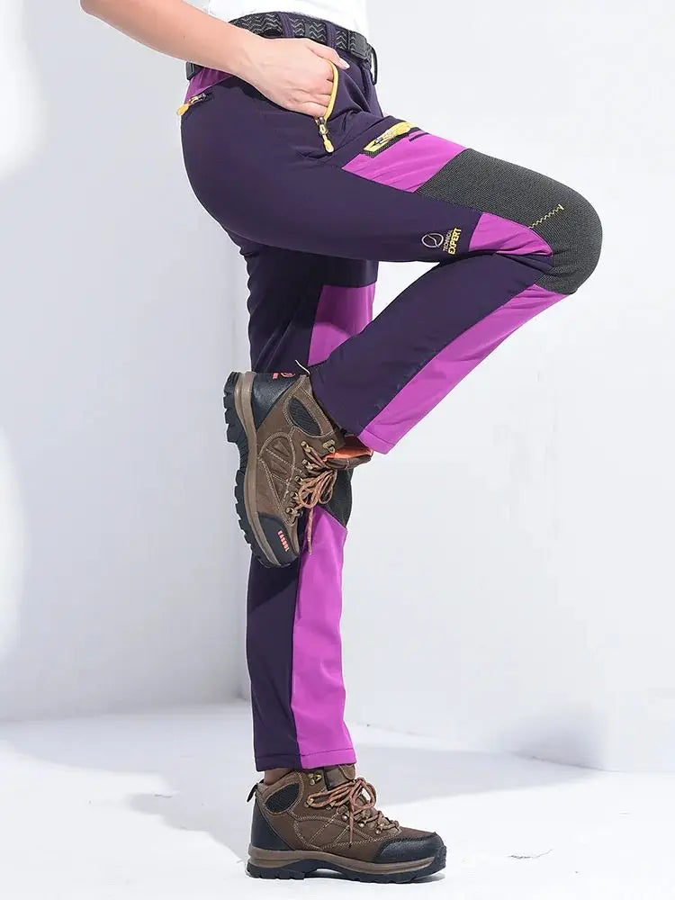 Pantalon Randonnée Chaud Polaire Femme Violet / S