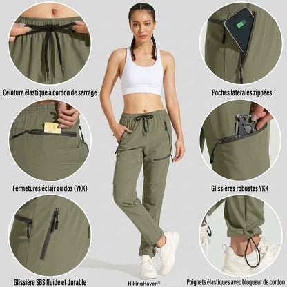 Pantalon randonnée imperméable respirant femme