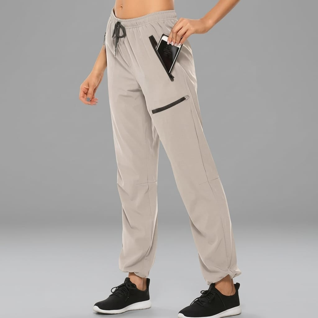Pantalon randonnée imperméable respirant femme Kaki / EU taille S