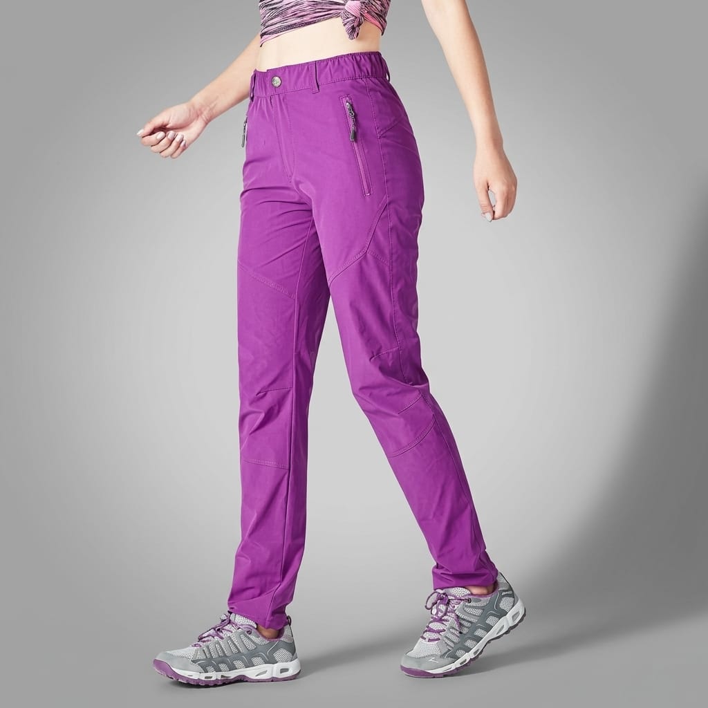 Pantalon randonnée ultra léger femme Pourpre / M