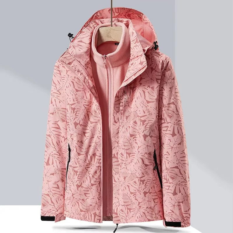 parka femme 3 en 1 Rose-2 / M