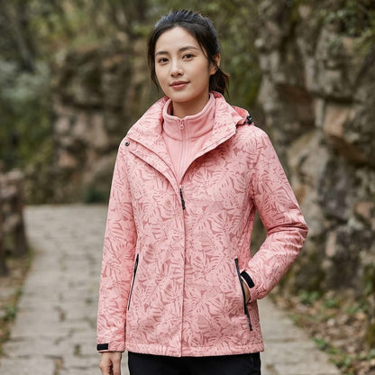 parka femme 3 en 1 Rose-2 / M