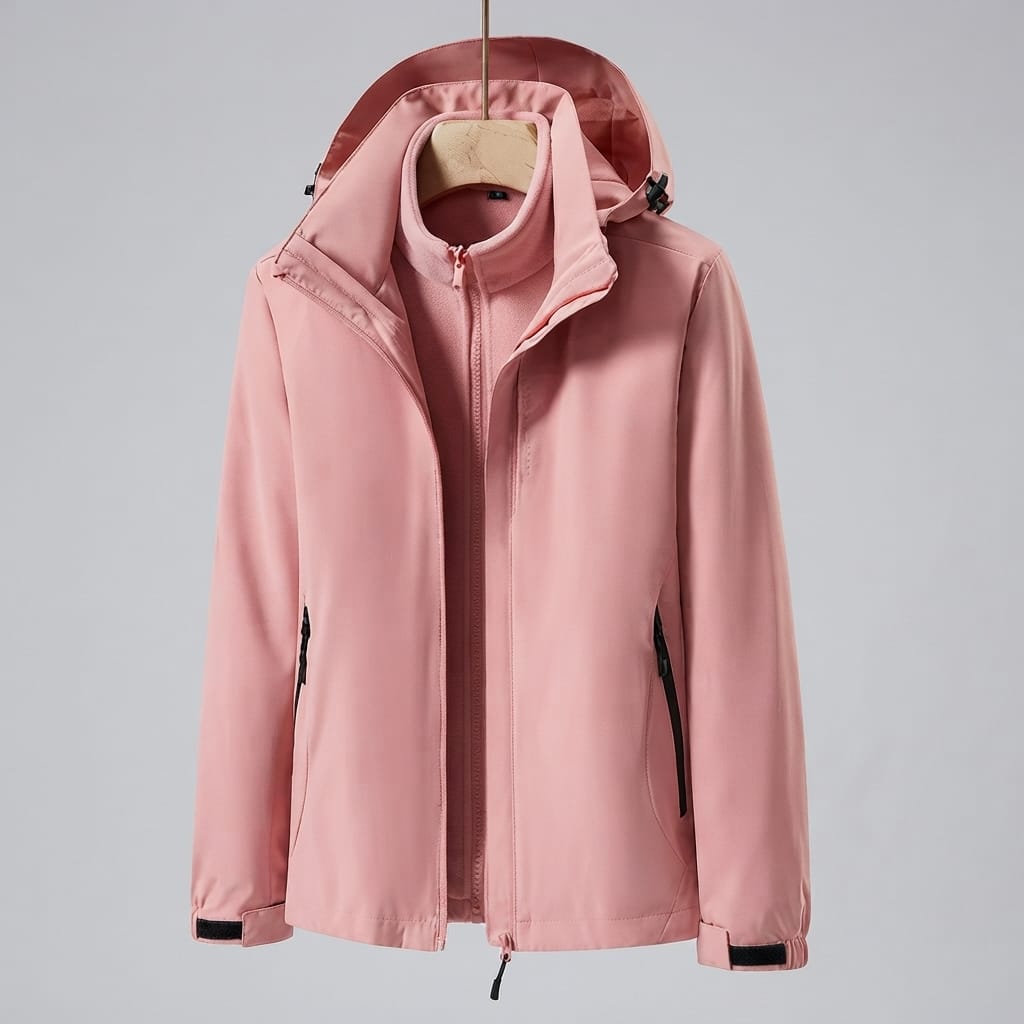 parka femme 3 en 1 Rose / M