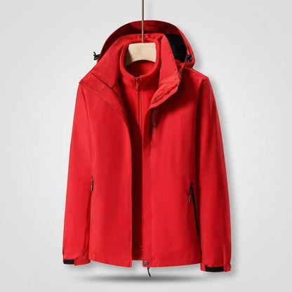parka femme 3 en 1 Rouge / M