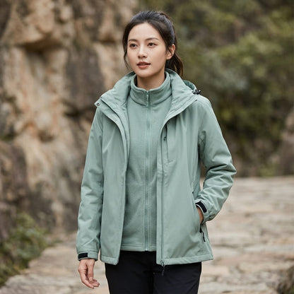 parka femme 3 en 1 Vert / M
