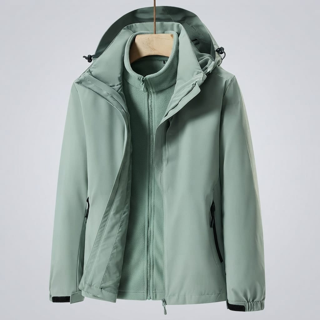 parka femme 3 en 1 Vert / M