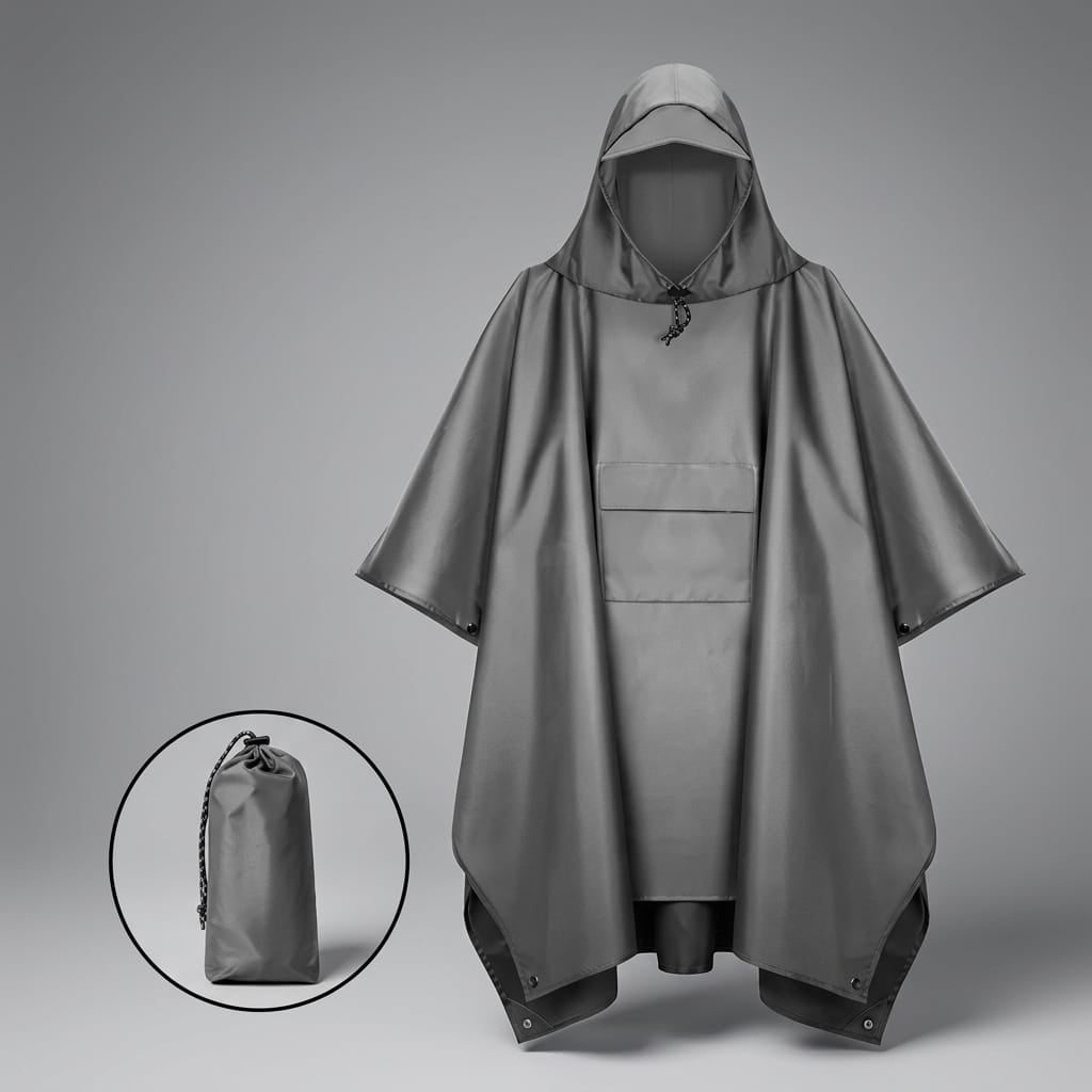 poncho pluie randonnée GRIS / Unique