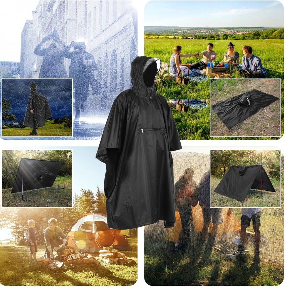 Poncho randonnée NOIR / unique