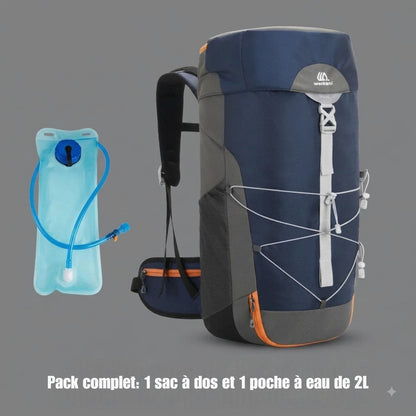 Sac à dos alpinisme, randonnée, 40L <b> "AlpXplore-40" Bleu + poche 2L