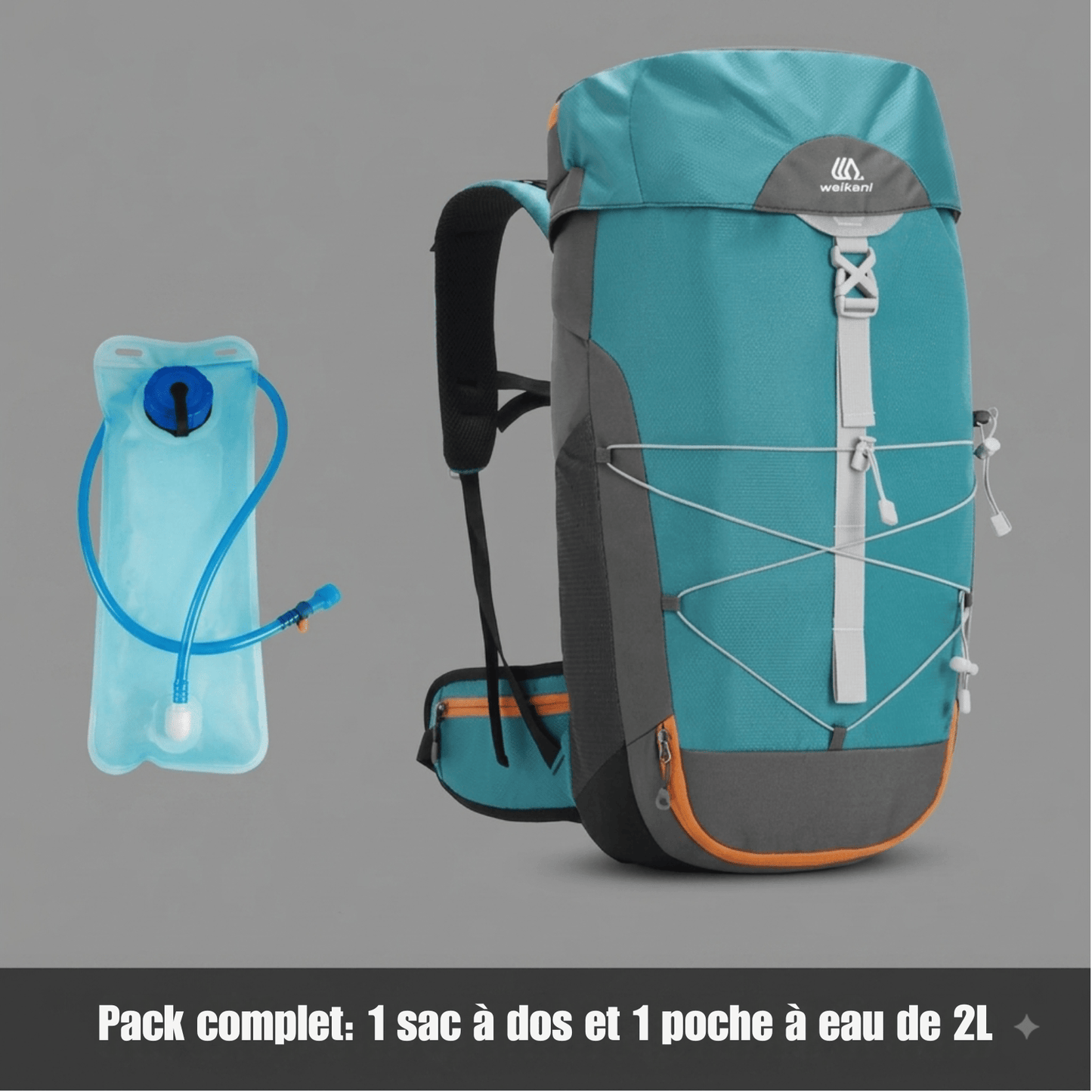 Sac à dos alpinisme, randonnée, 40L <br> "AlpXplore-40" Vert + poche 2L