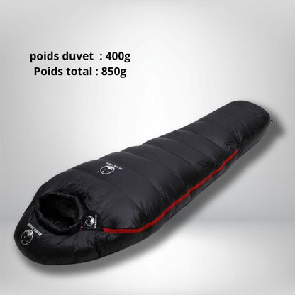 sac de couchage 0 degré 850G NOIR