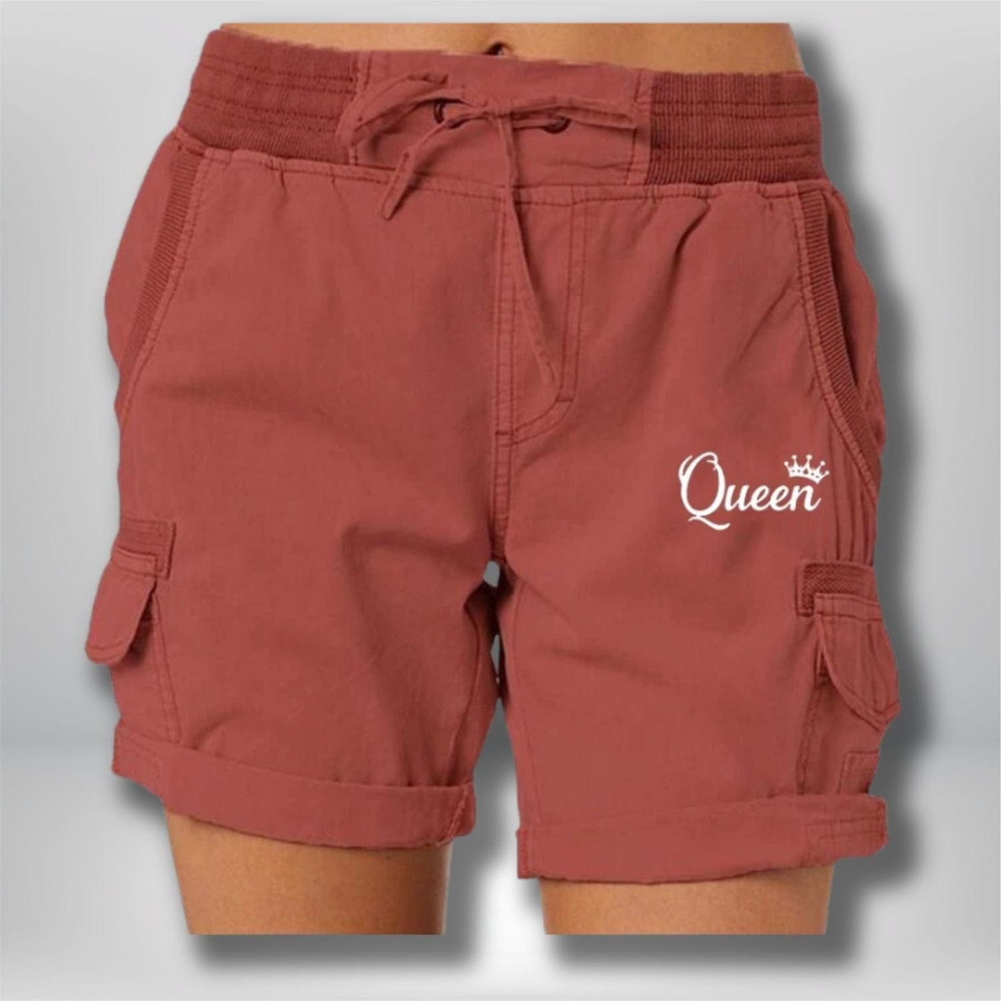 short randonnée femme avec poches Rouge brique / M