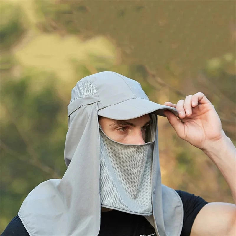 Summer UV Protection Baseball Cap Men Women Removable Hat Protect Cover Face Neck Quick Drying Adjustable Breathable Fishing Hat