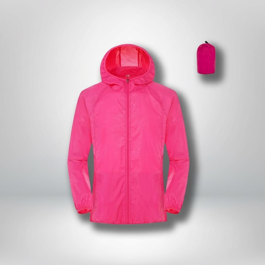 Veste pluie randonnée Unisex-Rose Rouge / S