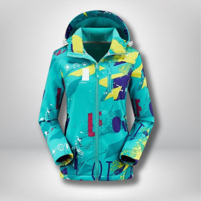 veste randonnee chaude et impermeable femme BLEU CIEL / L