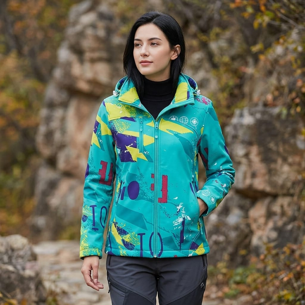veste randonnee chaude et impermeable femme BLEU CIEL / L