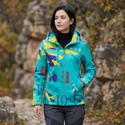 veste randonnee chaude et impermeable femme BLEU CIEL / L