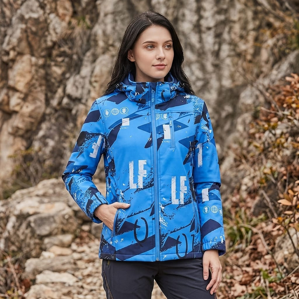 veste randonnee chaude et impermeable femme BLEU / L