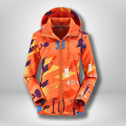 veste randonnee chaude et impermeable femme ORANGE / L