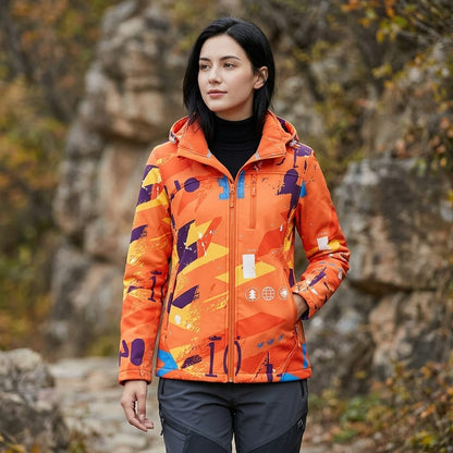 veste randonnee chaude et impermeable femme ORANGE / L