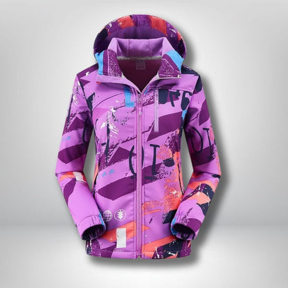 veste randonnee chaude et impermeable femme POURPRE / L