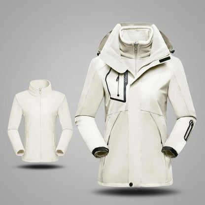 veste randonnée femme 3 en 1 Blanc / M(40-50kg)