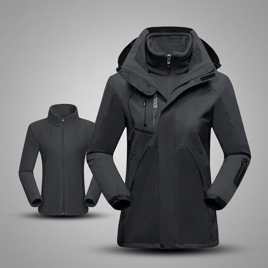 veste randonnée femme 3 en 1 Noir / M(40-50kg)