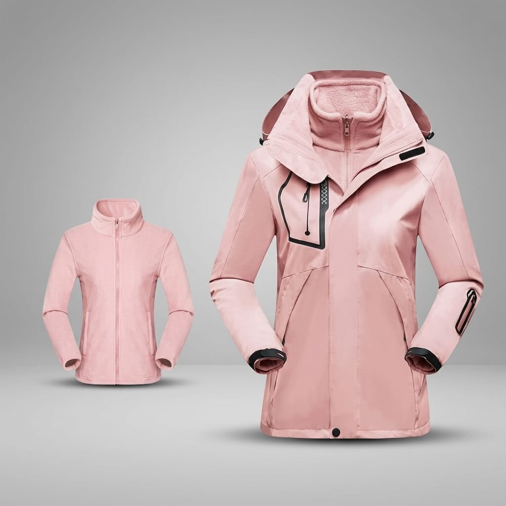 veste randonnée femme 3 en 1 Rose / M(40-50kg)