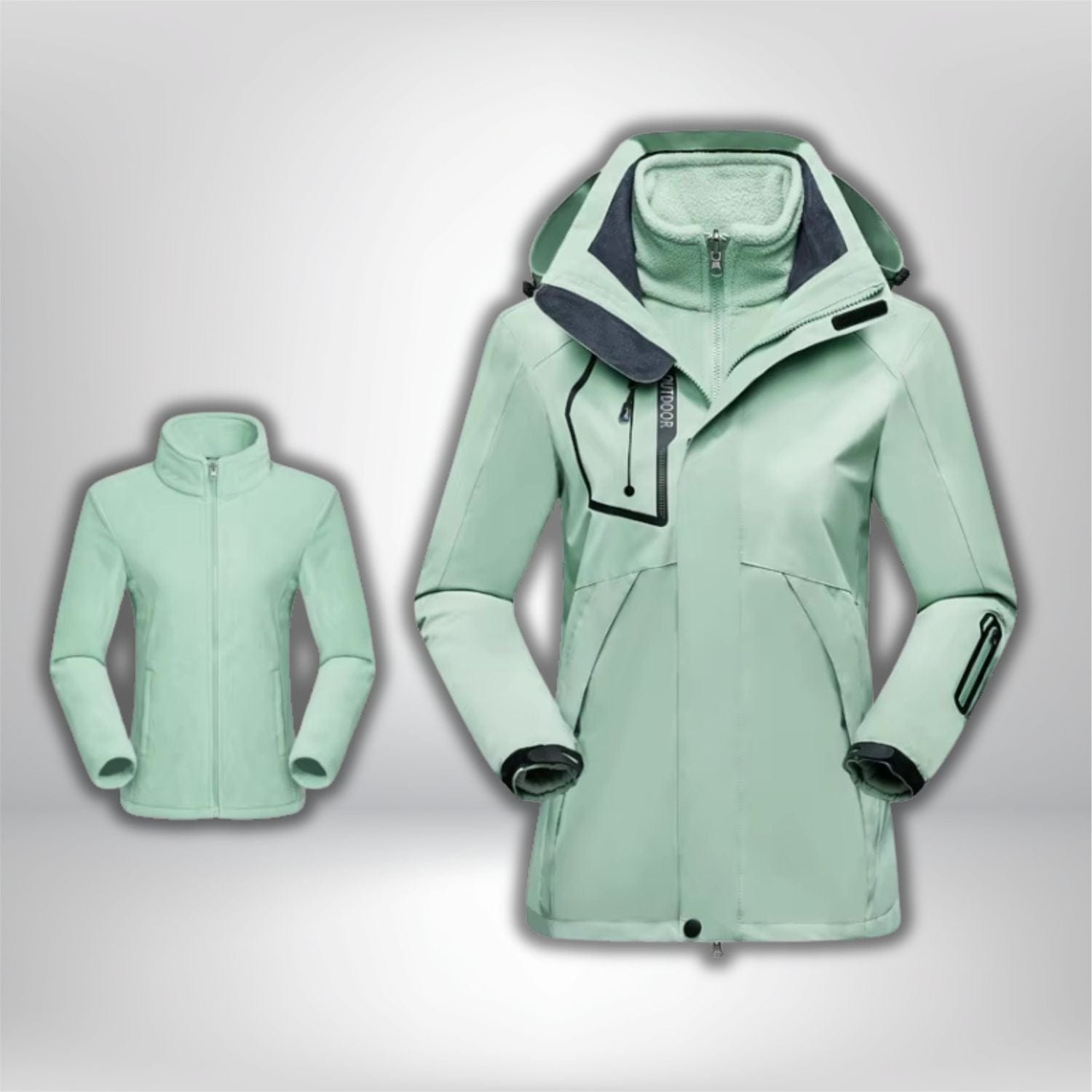 veste randonnée femme 3 en 1 Vert / M(40-50kg)