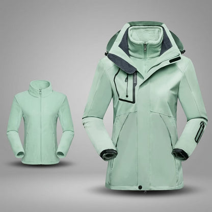 veste randonnée femme 3 en 1 Vert / M(40-50kg)