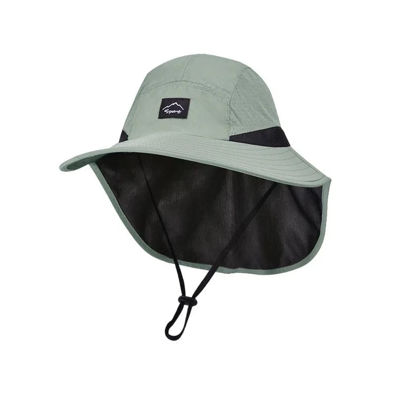 Xinbaoguan 100% polyester 9249 summer men's and women's large brimmed shawl fisherman hat quick drying breathable sunshade hat Army green / One Size