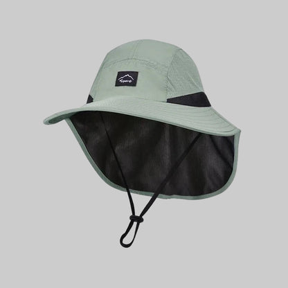 Xinbaoguan 100% polyester 9249 summer men's and women's large brimmed shawl fisherman hat quick drying breathable sunshade hat Army green / One Size