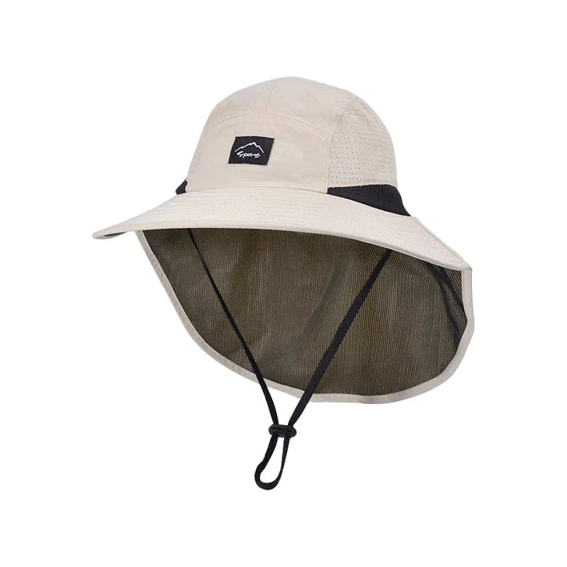 Xinbaoguan 100% polyester 9249 summer men's and women's large brimmed shawl fisherman hat quick drying breathable sunshade hat Beige / One Size