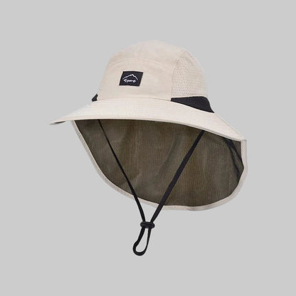 Xinbaoguan 100% polyester 9249 summer men's and women's large brimmed shawl fisherman hat quick drying breathable sunshade hat Beige / One Size