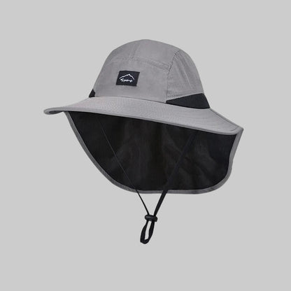 Xinbaoguan 100% polyester 9249 summer men's and women's large brimmed shawl fisherman hat quick drying breathable sunshade hat Dark gray / One Size