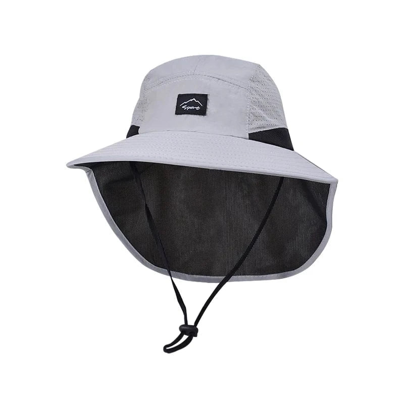 Xinbaoguan 100% polyester 9249 summer men's and women's large brimmed shawl fisherman hat quick drying breathable sunshade hat Light gray / One Size