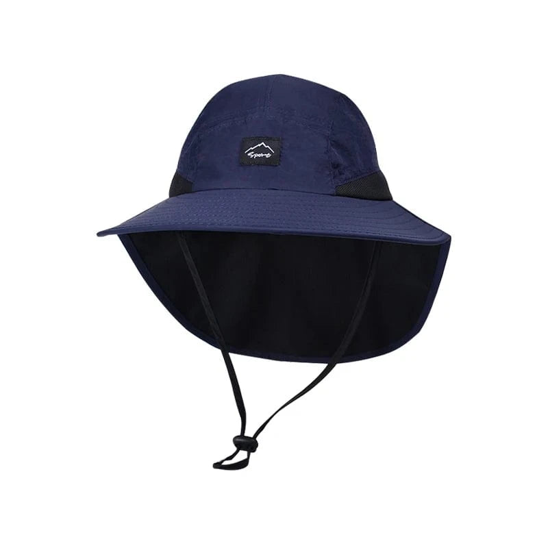 Xinbaoguan 100% polyester 9249 summer men's and women's large brimmed shawl fisherman hat quick drying breathable sunshade hat Navy blue / One Size